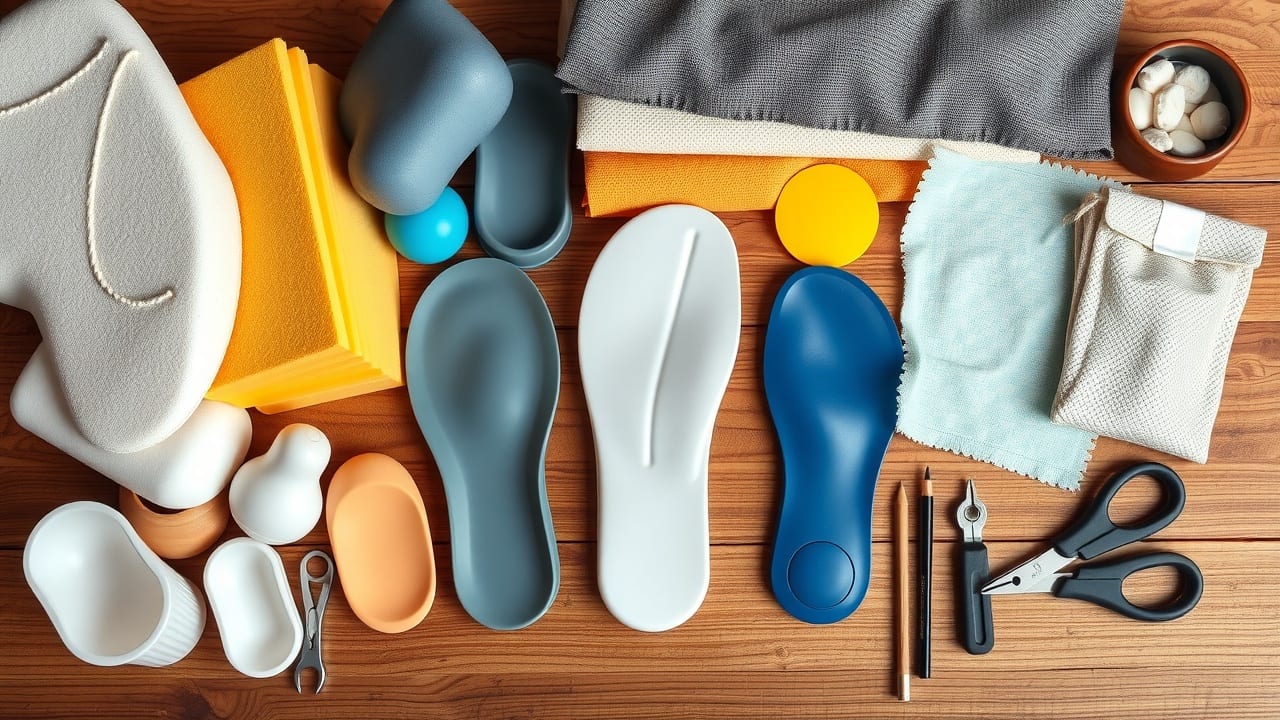 various materials used in custom orthotics